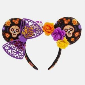 Day of the dead coco Mickey Mouse ears Disney Headband with Flowers
